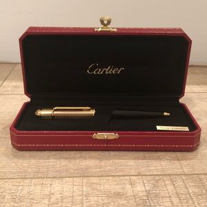 Cartier Serie Limitee Black and Gold Pen in Case